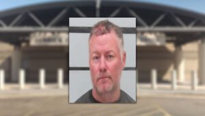 Mugshot of Monterey High School football coach Judd Thrash, who was booked into the Lubbock County Detention Center following a DWI-related arrest after a single-vehicle crash.