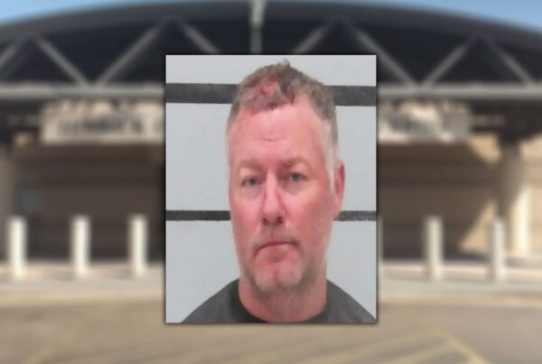 Mugshot of Monterey High School football coach Judd Thrash, who was booked into the Lubbock County Detention Center following a DWI-related arrest after a single-vehicle crash.