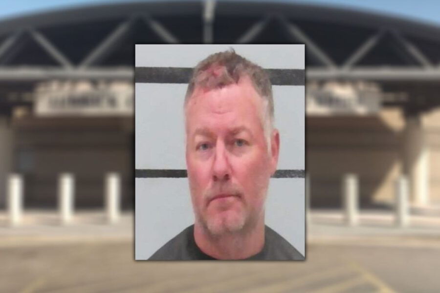 Mugshot of Monterey High School football coach Judd Thrash, who was booked into the Lubbock County Detention Center following a DWI-related arrest after a single-vehicle crash.