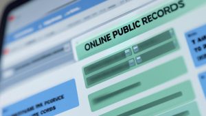 Screenshot of a website interface labeled "Online Public Records," highlighting issues with public access to Lubbock County court documents since 2021.