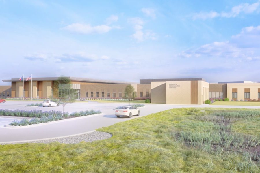 Rendering of the future Lubbock Psychiatric Center, a modern mental health hospital funded by Texas HHSC, scheduled for completion in 2027.