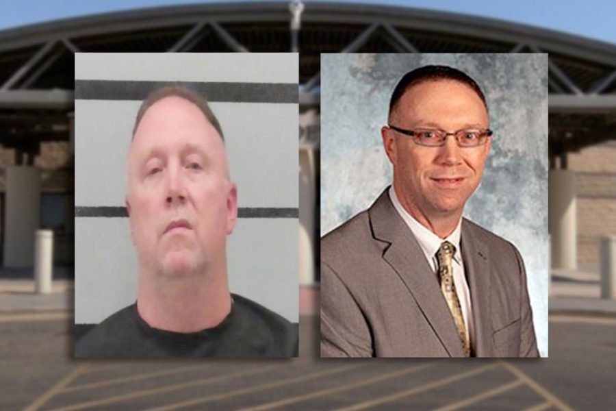 Booking photo and professional portrait of Texas prison warden Michael Miller, arrested in Lubbock on theft charges.
