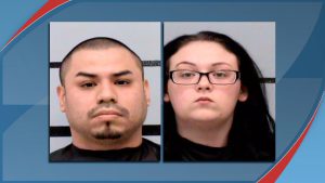 Booking photos of Adam Canales Jr. and Sarah Canales, charged in the Benadryl overdose death of their 2-month-old baby, Lubbock County Detention Center.