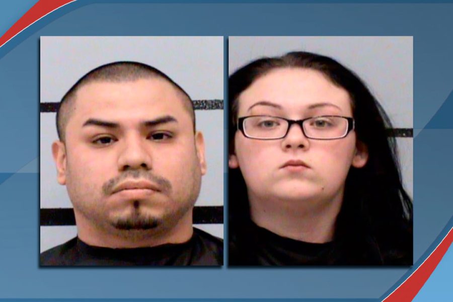 Booking photos of Adam Canales Jr. and Sarah Canales, charged in the Benadryl overdose death of their 2-month-old baby, Lubbock County Detention Center.