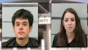 Booking photos of Selena Lucero and Sebastian Mejia, both arrested after a Lubbock police chase and crash that injured an infant.