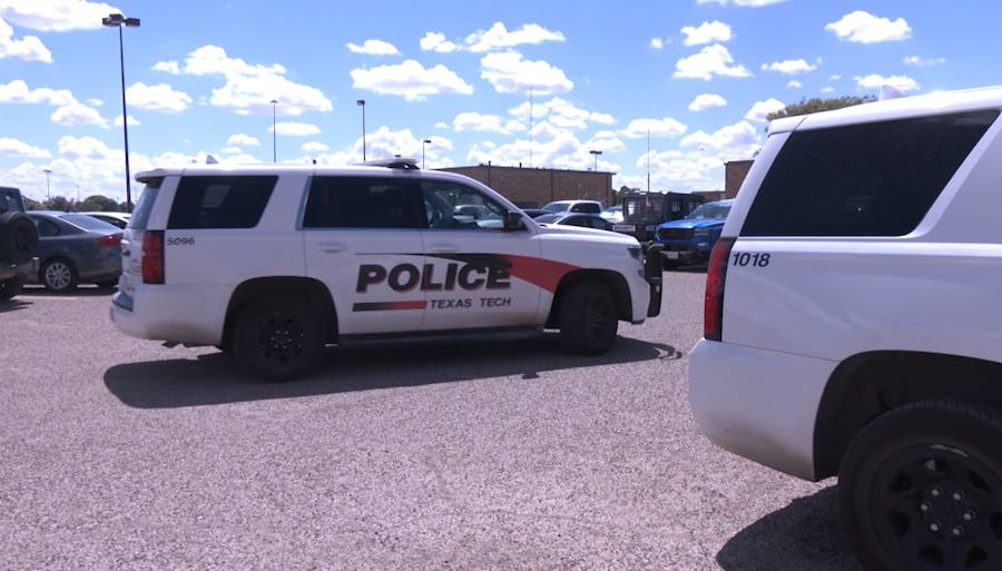 Texas Tech Police vehicles parked on campus amid student concerns after rideshare-related sexual assault reports.