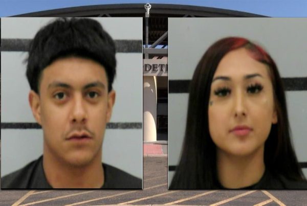 Mugshots of Devon Flores and Zaniah Ortiz, arrested in Lubbock after a shooting that left multiple bullet holes in a 31st Street home.