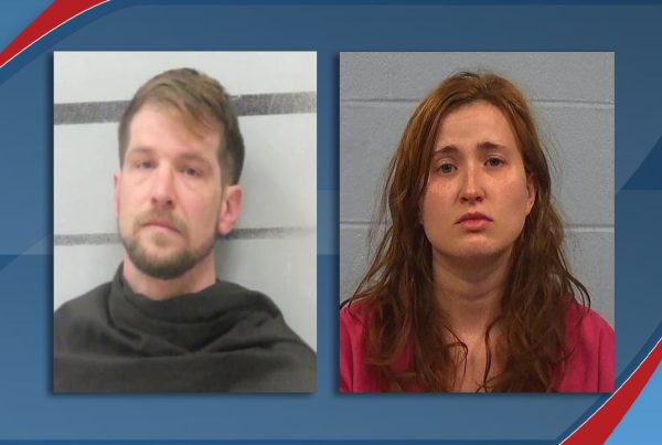 Mugshots of Justin Liford and Dava Pound shown side-by-side in connection with a federal child abuse case.