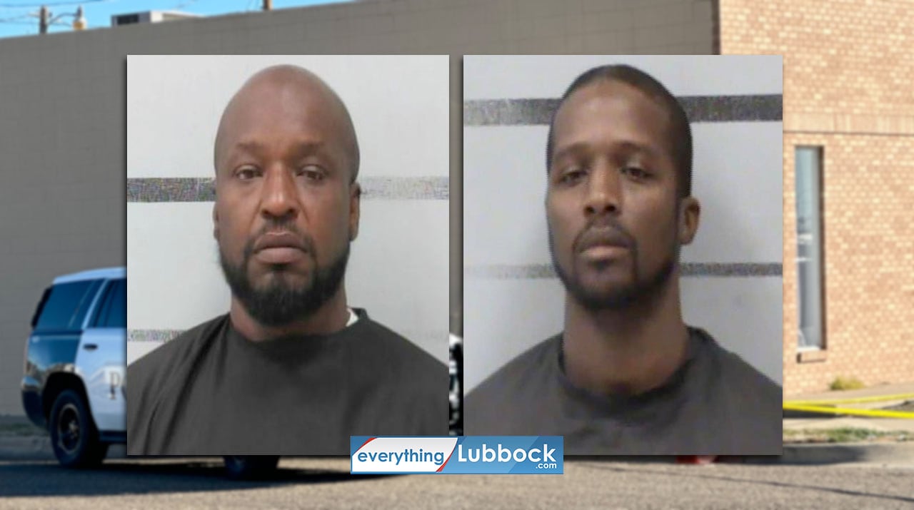 Mugshots of Patrick Bradley and Tony Johnson, both charged with the 2023 murder of Clifton Holmon in Lubbock, Texas.