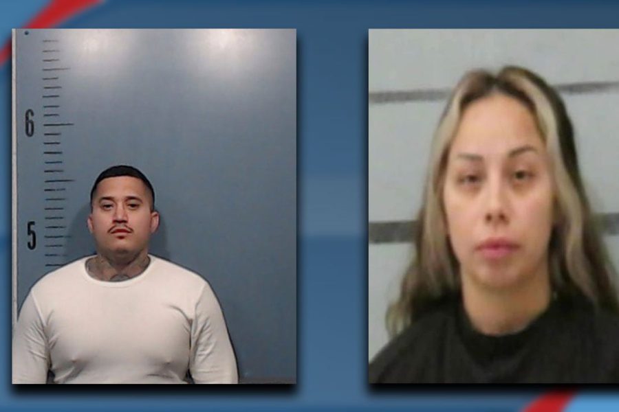 Mugshots of Ronnie Garcia Jr. and Gabriela Esquivel, co-defendants in a Lubbock meth trafficking case involving a prison-based drug operation.