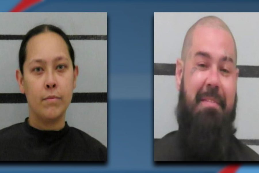 Mugshots of Marisabel Casas and Dameon Pakus, arrested after a July 2025 handgun incident at Copper Caboose in Lubbock, Texas.