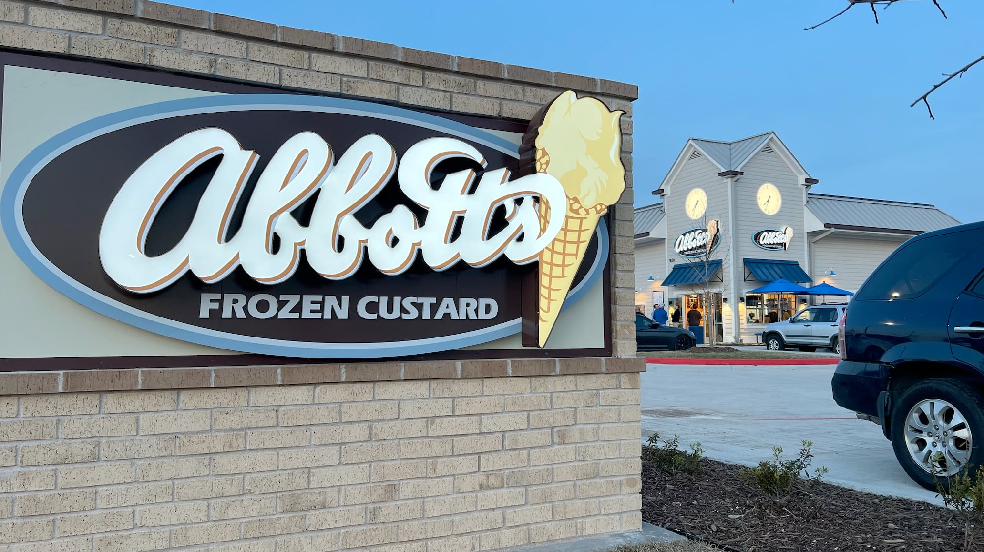 Abbott’s Frozen Custard storefront in Lubbock before closing after one year in business.