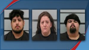 Mugshots of three individuals arrested in the Lubbock area as part of a federal child exploitation investigation under Operation Relentless Justice.