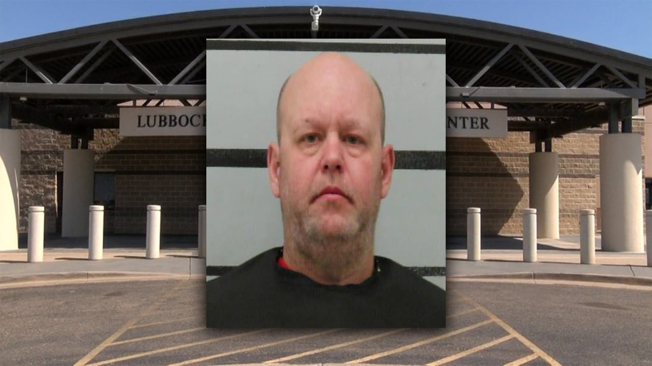 Mugshot of a Lubbock man arrested after allegedly vandalizing a construction site with ‘666’ graffiti and attempting to run over workers, shown in front of the Lubbock County Detention Center.
