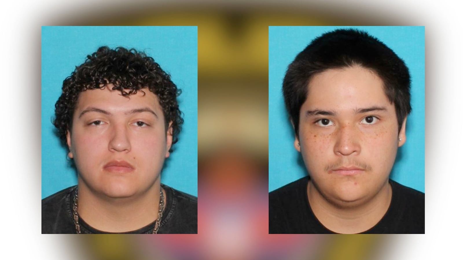 Two mugshots of Enrique Juarez Padilla and Kaleb Josue Moreno Ponce looking remarkably unbothered for teenagers currently valued at a combined two grand by the Curry County Crime Stoppers.