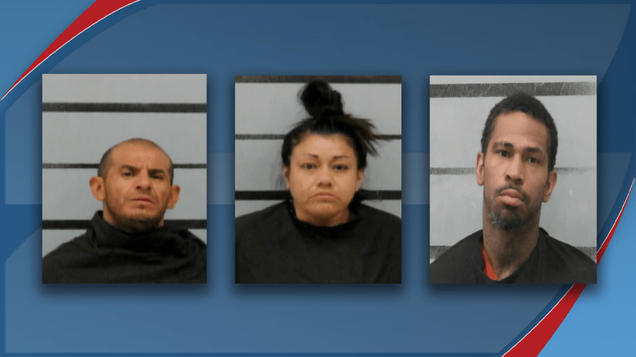 Mugshots of Valerie Torres, Markquis Tates, and Joe Ramirez following their arrest at the Executive Inn in Lubbock.