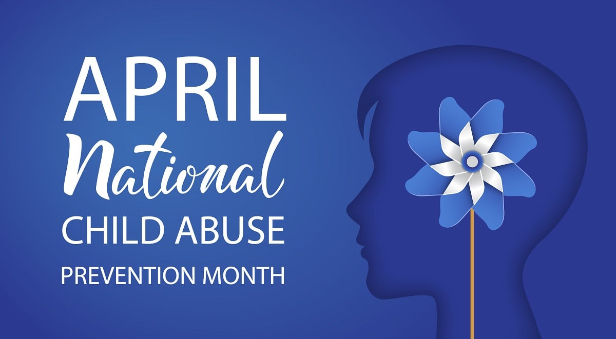 A minimalist blue silhouette of a child’s head featuring a decorative pinwheel, providing just enough aesthetic awareness to help Lubbockites feel like they’re solving a systemic crisis without actually having to look at the police reports.