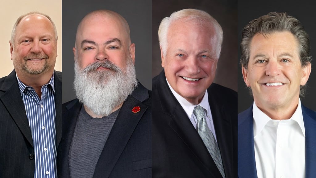 A collage of the four male candidates running for the Lubbock City Council District 4 special election: Boyd Goodloe, Bill Curnow, Tim Green, and Gary Boren.